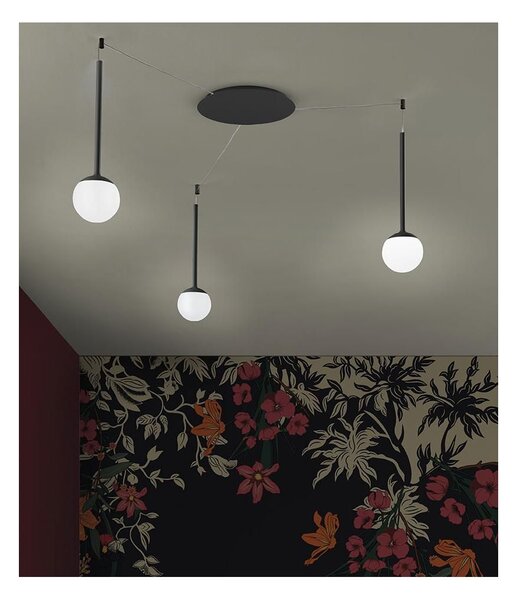 LOLLYPOP SOSPENSIONE 3 LUCI DECENTRATA LED 21W CCT 3000K-4000K IN METALLO 3 COLORI MODERNA