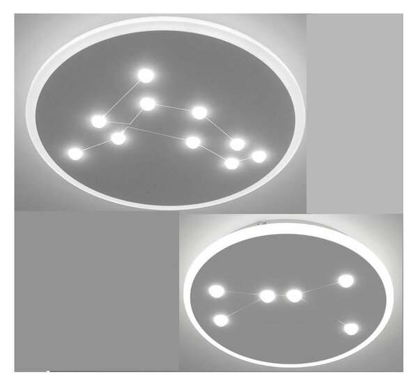 STAR PLAFONIERA APPLIQUE LED INTEGRATO LUCE CCT 3000K-4000K IN METALLO BIANCO MODERNA IN 2 MISURE
