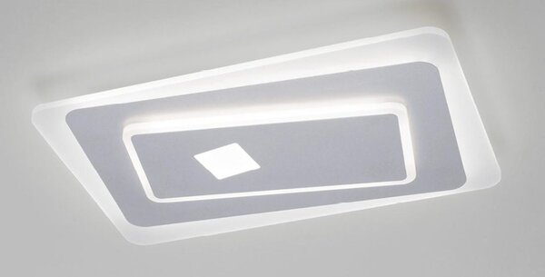 BRIGHTON PLAFONIERA RETTANGOLARE LED 40W LUCE CCT 3000K-4000K IN METALLO BIANCO E SABBIA MODERNA