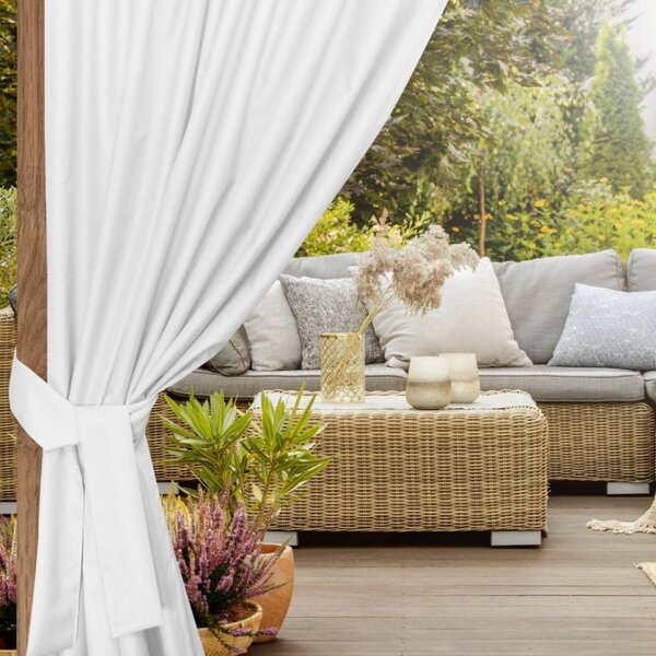 Nastro per fissaggio tende da giardino 160x8 cm bianco