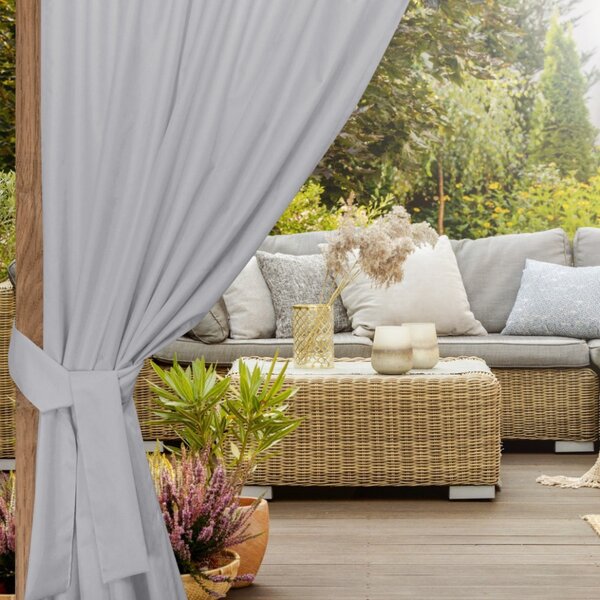 Nastro per fissaggio tende da giardino 160x8 cm grigio chiaro