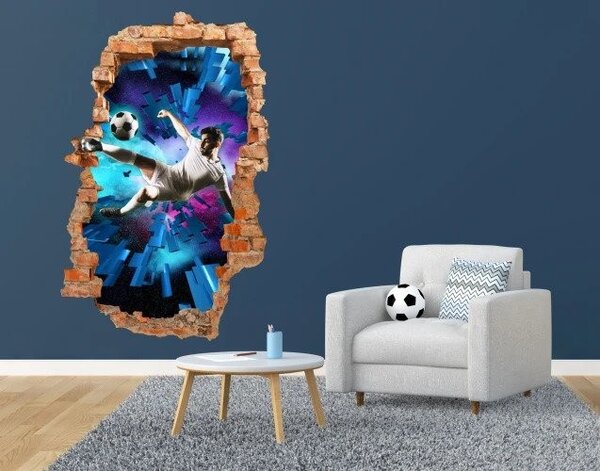 Adesivo murale per tifosi di calcio con effetto 3D 95 x 150 cm