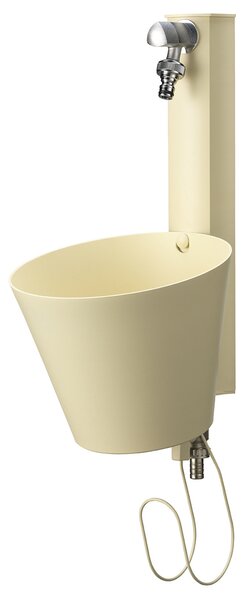 Fontana a Parete da Giardino con doppio Rubinetto 49x23x26,6 cm Belfer 42/PRS Avorio