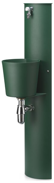 Fontana a Parete da Giardino con Rubinetto e Secchio Belfer 42/PRT Verde