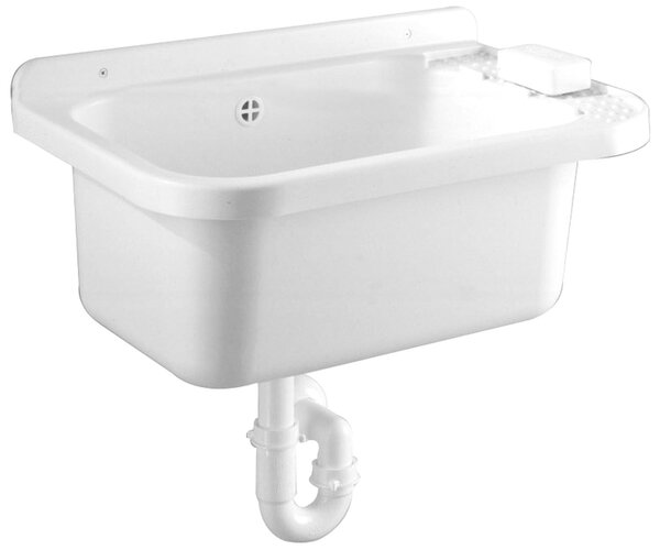 Lavabo lavandino in resina a parete per esterno 50x35x25 cm con kit completo Basin Garofalo