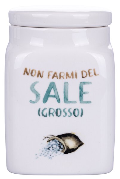 Barattolo Sale Fino 500 ml in New Bone China VdE Tivoli 1996 Grigio