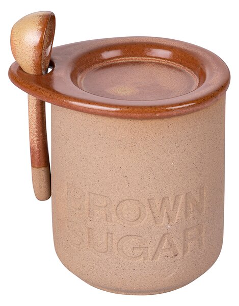 Barattolino Zucchero di Canne con Cucchiaino Ø8x11 cm 400 ml in Ceramica VdE Tivoli 1996