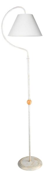Lampada da terra a stelo Geo con paralume tessuto bianco
