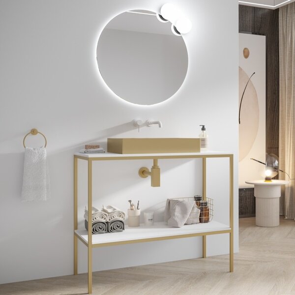 Mobile bagno metallico 100 cm con due ripiani NET-100 - KAMALU