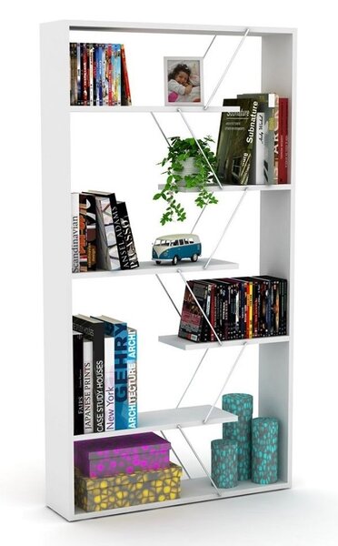 Libreria Tars bianca 84x24x157H cm