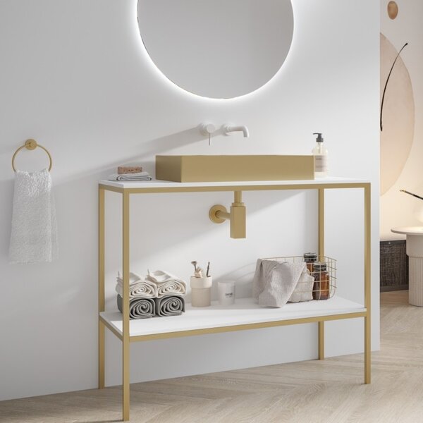 Mobile bagno metallico 100 cm con due ripiani NET-100 - KAMALU