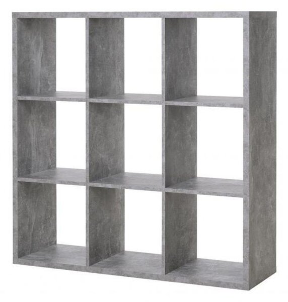 Libreria divisorio 107x33x107 cm beton grigio cemento