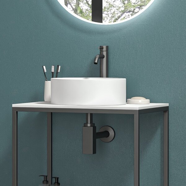 Mobile bagno metallico 60 cm con due ripiani NET-60 - KAMALU