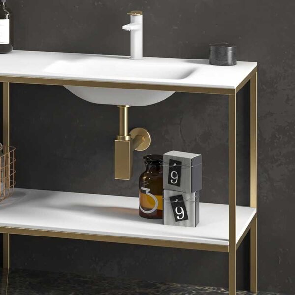 Mobile bagno metallico a terra 175 cm con doppio lavabo NET-175L - KAMALU