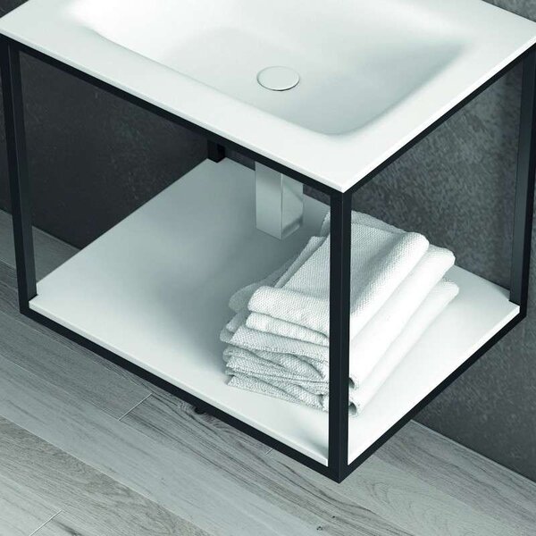 Mobile sospeso 60 cm con struttura metallica e ripiano SOP-60 - KAMALU