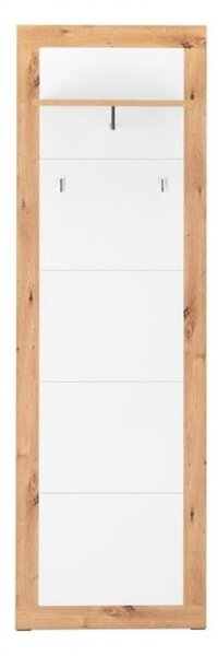 Pannello appendiabiti da ingresso 60x35x190 cm Wien 43 rovere bianco