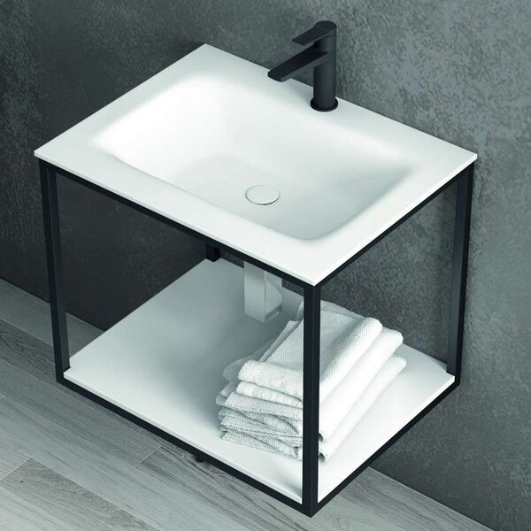Mobile sospeso 60 cm con struttura metallica e ripiano SOP-60 - KAMALU