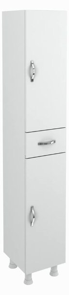 Armadio 175x30x34 cm bianco con ante e cassetto