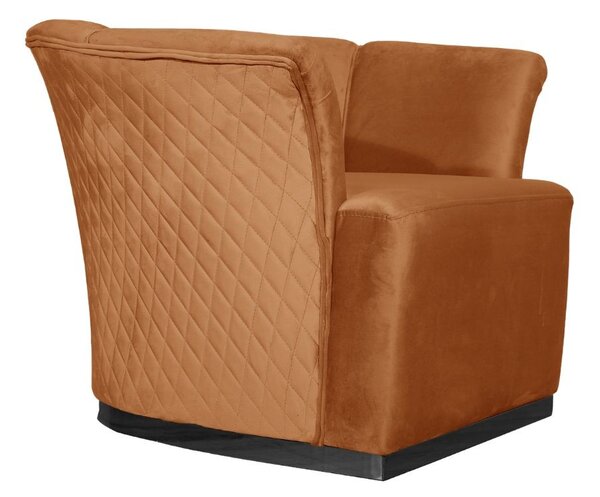 Poltrona Argentario 90x85x70 cm in Velluto Berger mattone base nera