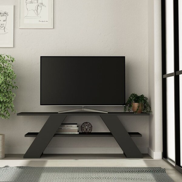 DecHome Mobile TV Moderno 2 Ripiani TV max 50" Dimensioni 120x33,5x40 cm colore Antracite - Farfalla