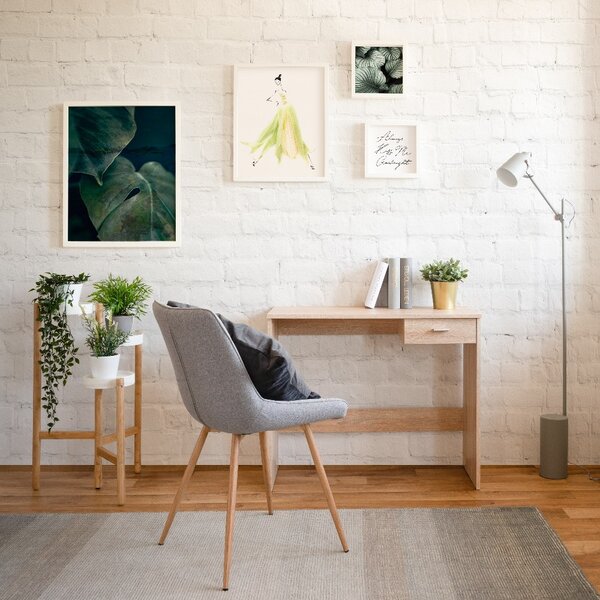 DecHome Scrittoio Moderno Dimensioni 89x40x74 cm colore Rovere - Fritz