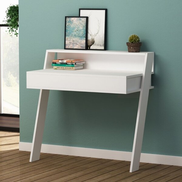 DecHome Scrittoio Moderno Dimensioni 94x50x91 cm colore Bianco - Cowork