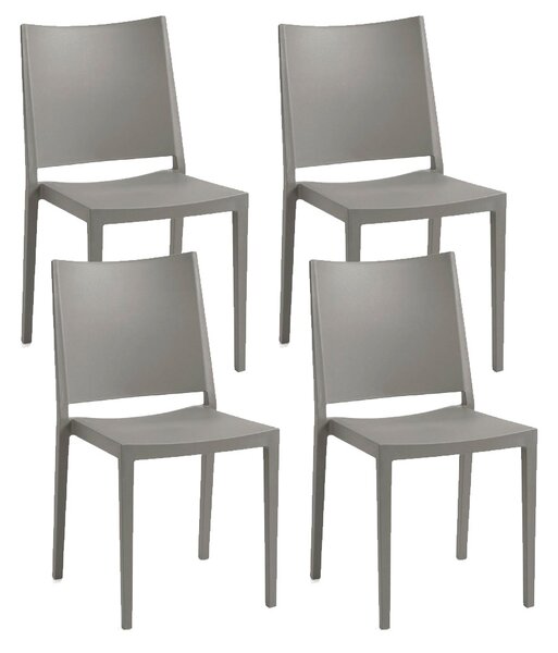 Set 4 Sedie 46x56x82 cm Mosk polipropilene grigia