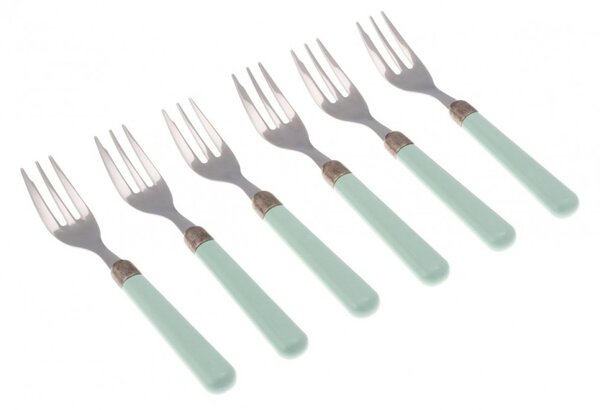 Forchette da Dolce Set 6pz - Osteria Posate Colorate Moderne Verde Tiffany