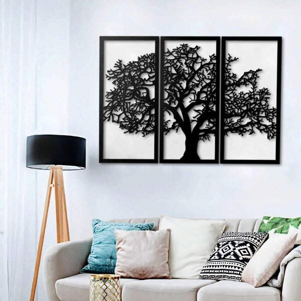 Cornice decorativa 125x88 cm albero della vita nero
