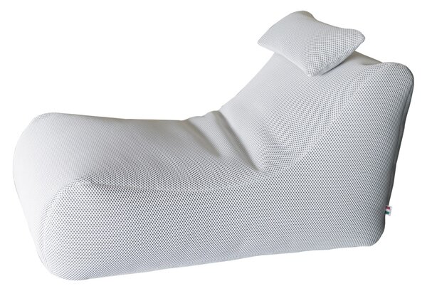 Lettino Chaise Lounge 120x70x65 cm con Cuscino in Poliestere Armonia Bianco