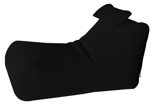 Lettino Chaise Lounge 120x70x65 cm con Cuscino in Poliestere Armonia Nero