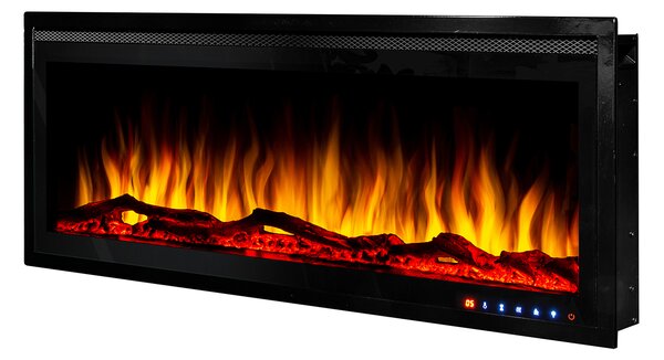 Camino Elettrico da Incasso 43,33x106x14,2 cm Effetto Fiamma 1500W Schubert 42 Nero