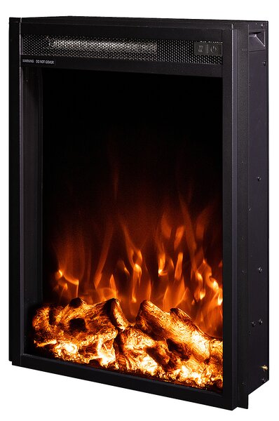 Camino Elettrico da Incasso 60x49,6x13,5 cm Effetto Fiamma 1500W Miriam Nero