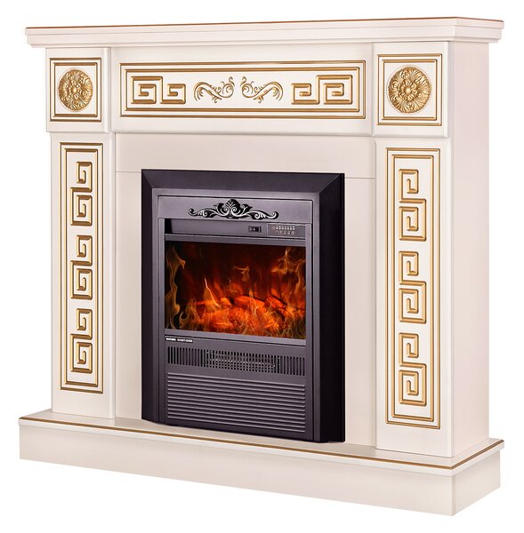 Camino Elettrico da Pavimento 102x110x30 cm Effetto Fiamma 2000W Versailles & Cristina Avorio