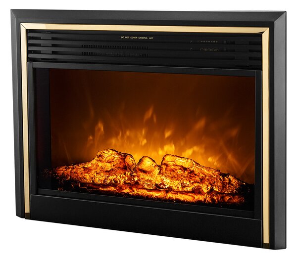 Camino Elettrico da Incasso 65,4x81,6x23,2 cm Effetto Fiamma 1950W Richi Nero