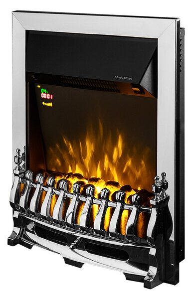 Camino Elettrico da Incasso 59,5x48,5x12 cm Effetto Fiamma 2000W Galileo silver Argento