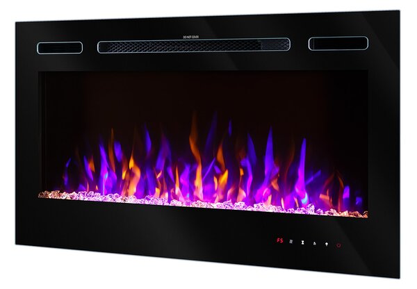 Camino Elettrico da Incasso 54,4x91,5x14 cm Effetto Fiamma 1500W Adeli