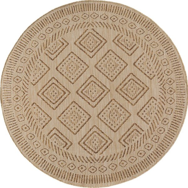 Tappeto da interno/esterno rotondo beige ø 120 cm Mira 1452 – Ayyildiz Carpets