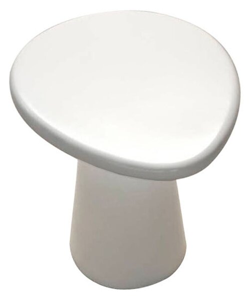 Tavolino Grey Stone, Resina Bianco Laccato Opaco