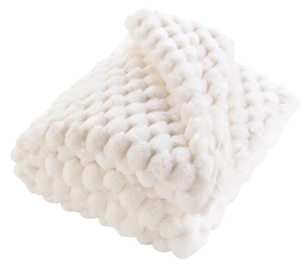 Coperta color crema in micropile 220x240 cm Frosty – douceur d'intérieur