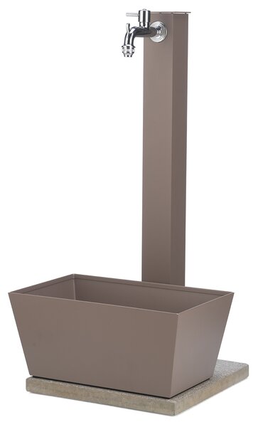 Fontana da Giardino con Rubinetto Vaschetta e Base Belfer 42/QVR Tortora
