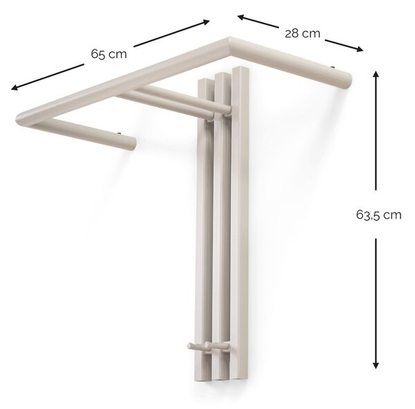 Attaccapanni da parete grigio tortora in acciaio 65 cm Senza – Spinder Design