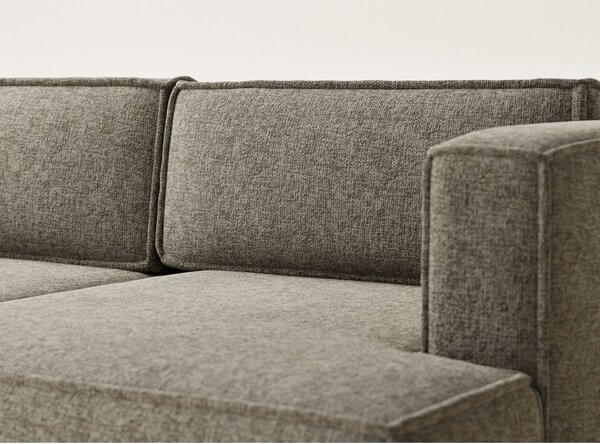 Divano angolare marrone allungabile/con contenitore (con penisola a destra/con chaise lounge) con rivestimento in ciniglia Velto – Maison de Rêve
