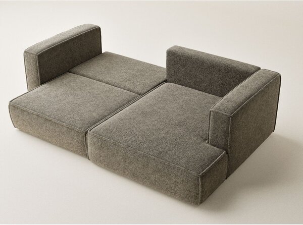 Divano angolare marrone allungabile/con contenitore (con penisola a destra/con chaise lounge) con rivestimento in ciniglia Velto – Maison de Rêve
