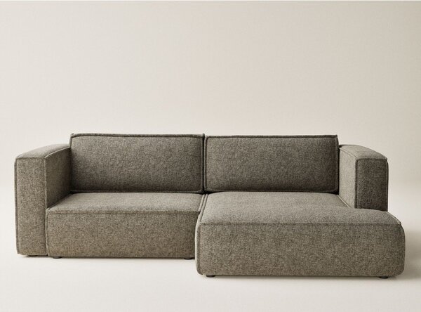 Divano angolare marrone allungabile/con contenitore (con penisola a destra/con chaise lounge) con rivestimento in ciniglia Velto – Maison de Rêve