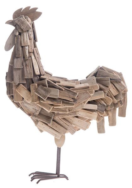 Gallo Decorativo in Legno H 52 cm