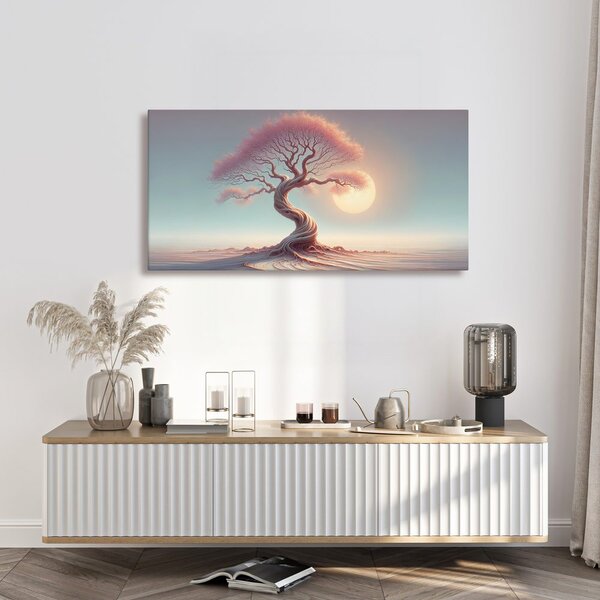 Quadro su tela – Albero della vita in luce rosa