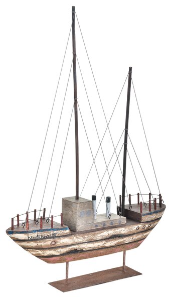 Modellino Barca Legno Anticata 50x69H cm