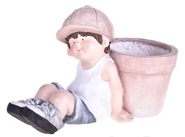 Pianta Artificiale Bambino Seduta con Vaso H 25 cm
