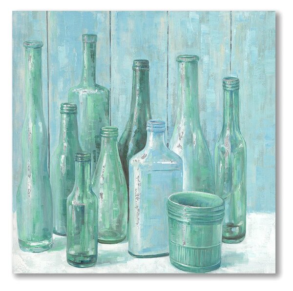 Quadro con 2 Bottiglie Dim 100x100 cm